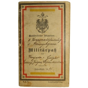 Saksan keisarillinen merivoimien maksukirja. Militarpaß. Espenlaub militaria